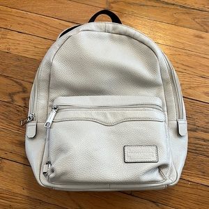 Rebecca Minkoff light Grey Textured Leather Medium Backpack